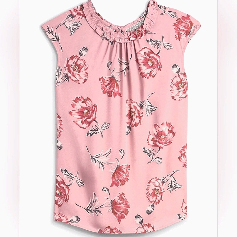 DANIEL RAINN Ruffle Neckline Blouse L